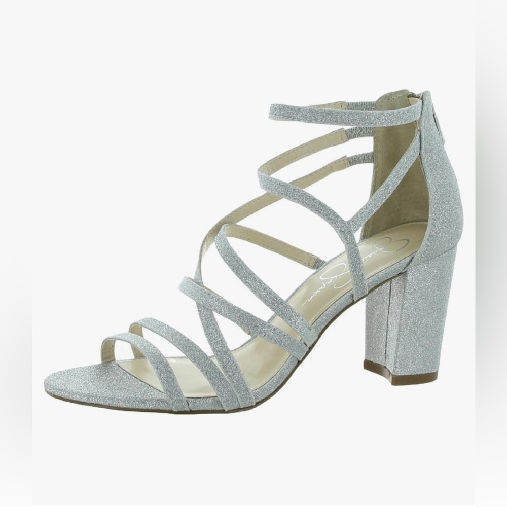 Jessica Simpson Stassey Women's Caged Faux Leather Back Zip Dress Sandals